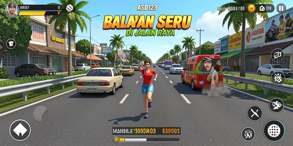 Tangkapan layar gameplay balapan seru di ASD123.