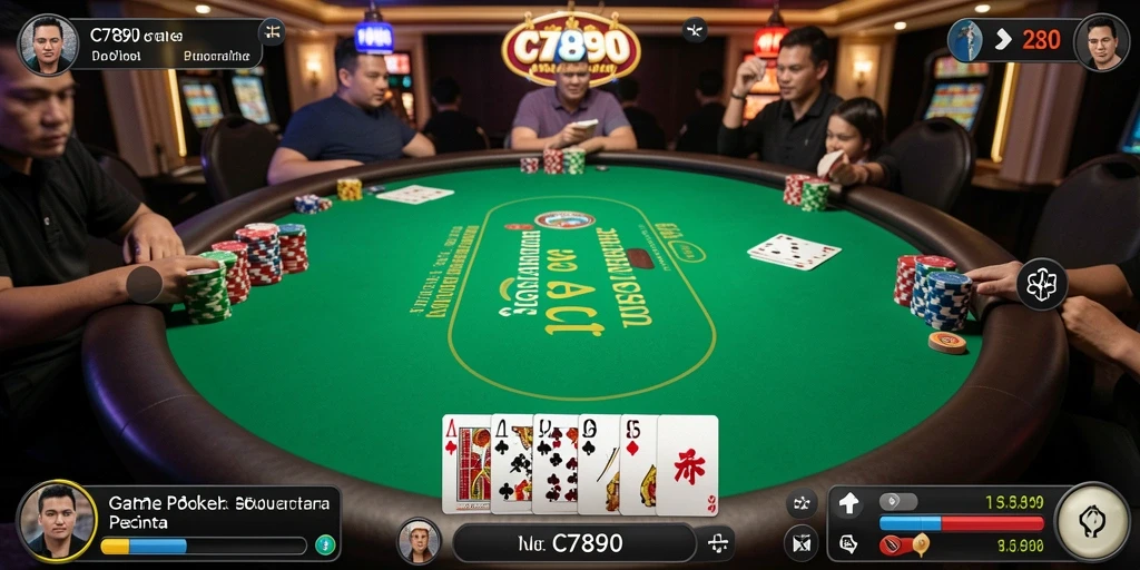 Tampilan menarik dari gameplay Poker seru di C7890.