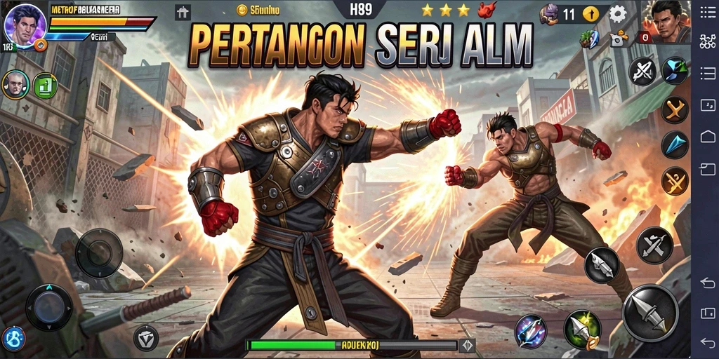 Tampilan pertempuran intens di H89 dengan karakter unik bertarung.