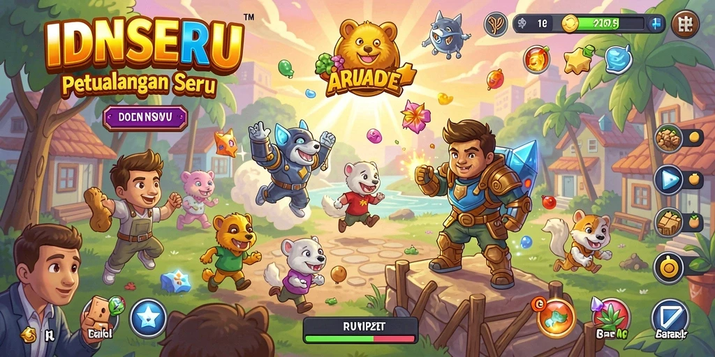 Tampilan gameplay seru dari IDNSERU yang penuh warna.