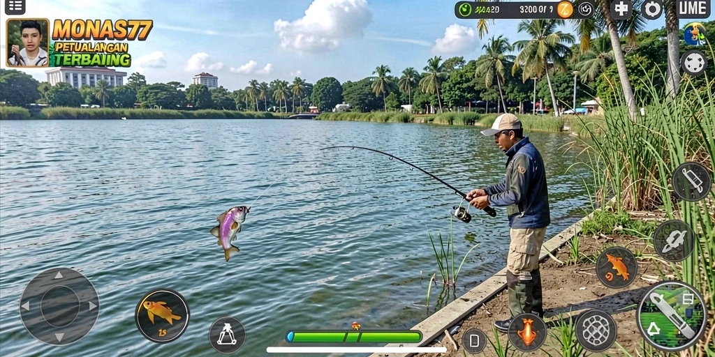 Tangkapan besar dan lingkungan memancing yang menakjubkan.