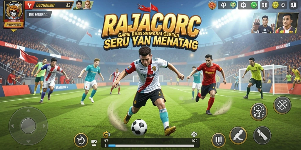 Screenshot RAJACORC menampilkan aksi seru dalam permainan olahraga.