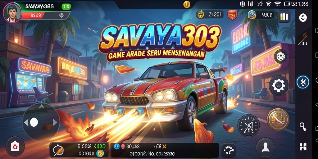 Screenshot utama SAVAYA303 menampilkan gameplay arcade yang penuh aksi.