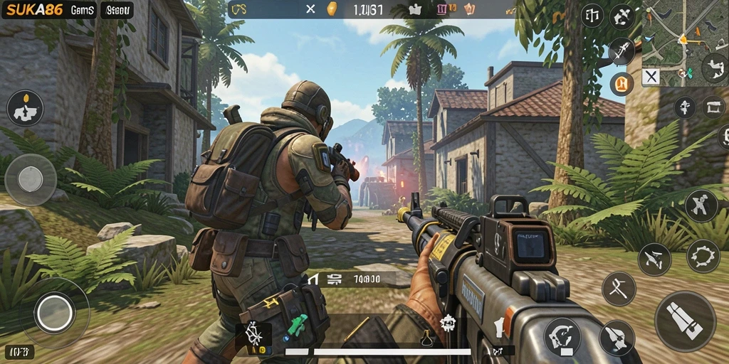 Tampilan gameplay seru dari SUKA86 dalam aksi TPS.